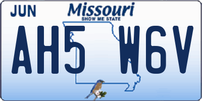 MO license plate AH5W6V