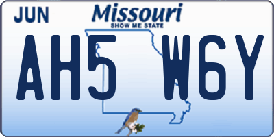 MO license plate AH5W6Y