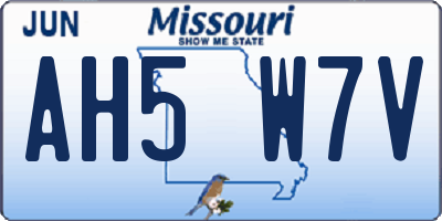 MO license plate AH5W7V