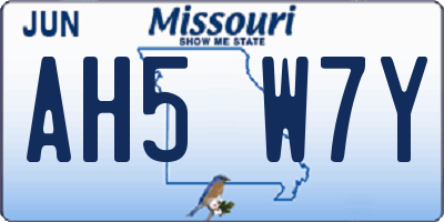 MO license plate AH5W7Y