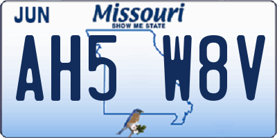 MO license plate AH5W8V