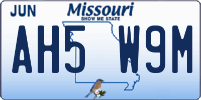 MO license plate AH5W9M