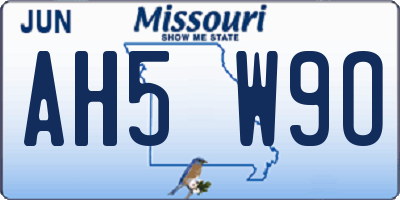 MO license plate AH5W9O