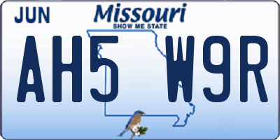 MO license plate AH5W9R