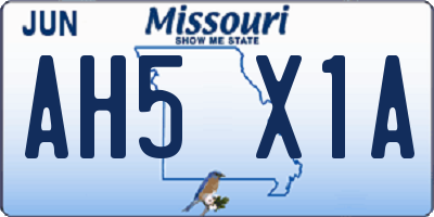 MO license plate AH5X1A