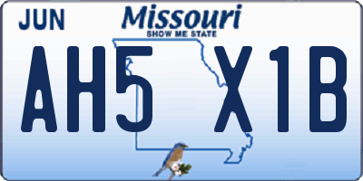 MO license plate AH5X1B