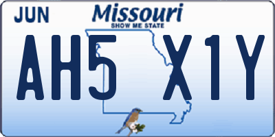 MO license plate AH5X1Y