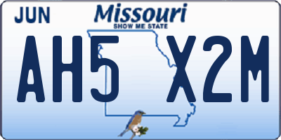 MO license plate AH5X2M