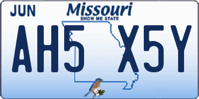 MO license plate AH5X5Y