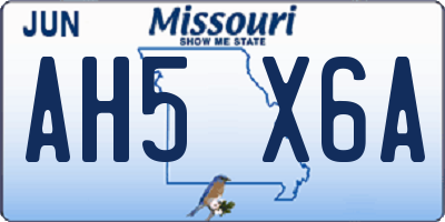 MO license plate AH5X6A