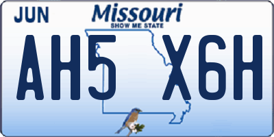 MO license plate AH5X6H