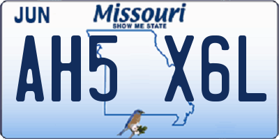 MO license plate AH5X6L