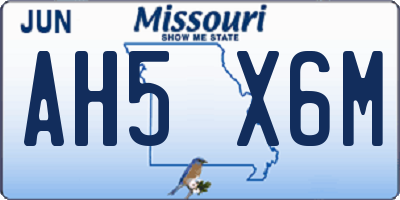 MO license plate AH5X6M
