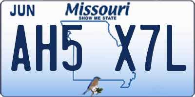 MO license plate AH5X7L