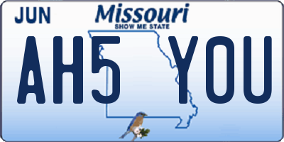 MO license plate AH5Y0U