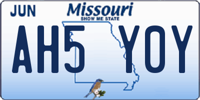 MO license plate AH5Y0Y