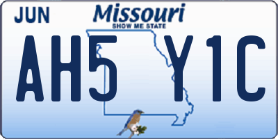 MO license plate AH5Y1C