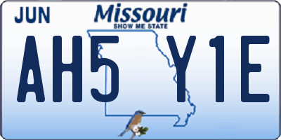 MO license plate AH5Y1E