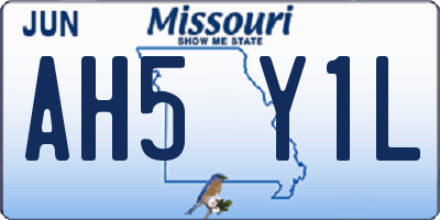 MO license plate AH5Y1L