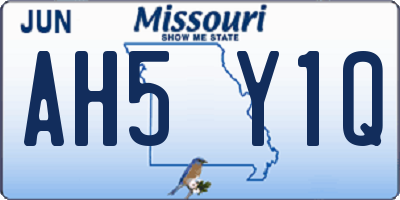 MO license plate AH5Y1Q