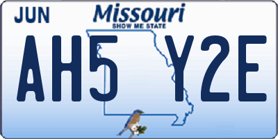 MO license plate AH5Y2E