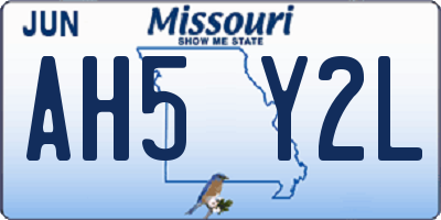 MO license plate AH5Y2L