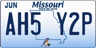 MO license plate AH5Y2P