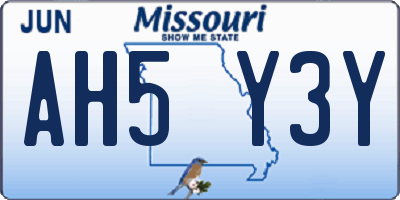 MO license plate AH5Y3Y