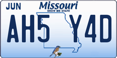 MO license plate AH5Y4D