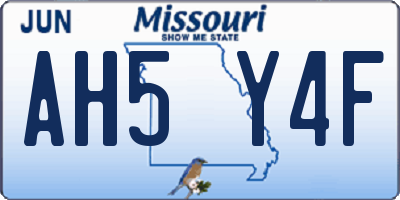 MO license plate AH5Y4F