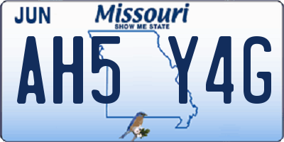 MO license plate AH5Y4G