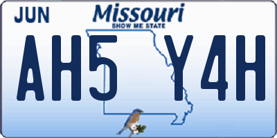 MO license plate AH5Y4H