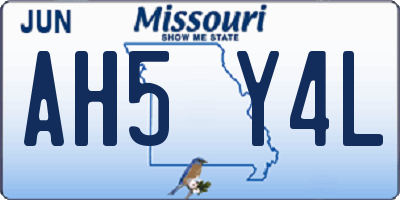 MO license plate AH5Y4L