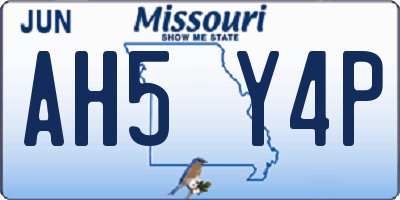 MO license plate AH5Y4P