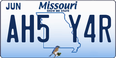 MO license plate AH5Y4R