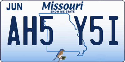 MO license plate AH5Y5I