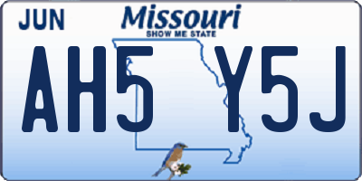 MO license plate AH5Y5J