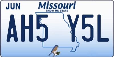 MO license plate AH5Y5L