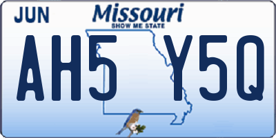 MO license plate AH5Y5Q