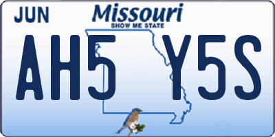 MO license plate AH5Y5S