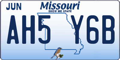 MO license plate AH5Y6B