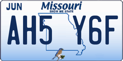 MO license plate AH5Y6F