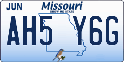 MO license plate AH5Y6G