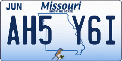 MO license plate AH5Y6I