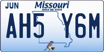 MO license plate AH5Y6M