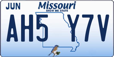 MO license plate AH5Y7V