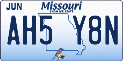 MO license plate AH5Y8N