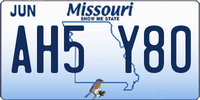 MO license plate AH5Y8O