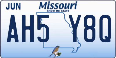 MO license plate AH5Y8Q