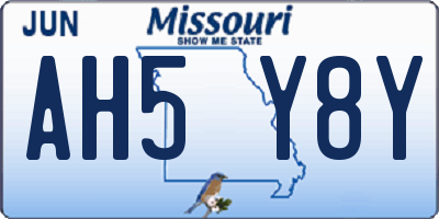 MO license plate AH5Y8Y